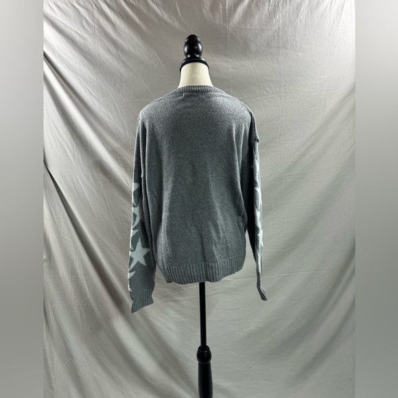 Star Pattern Drop Shoulder Sweater Gray - Picture 9 of 9